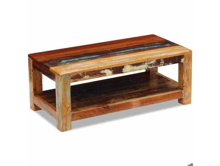 {Brun}Table moderne - Table basse salon - Bois de récupération massif 90x45x35 cm - Cadre robuste_6890