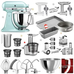 KitchenAid Artisan Küchenmaschine 5KSM175 Mega-Winter-Paket Eisblau 0% Finanzierung