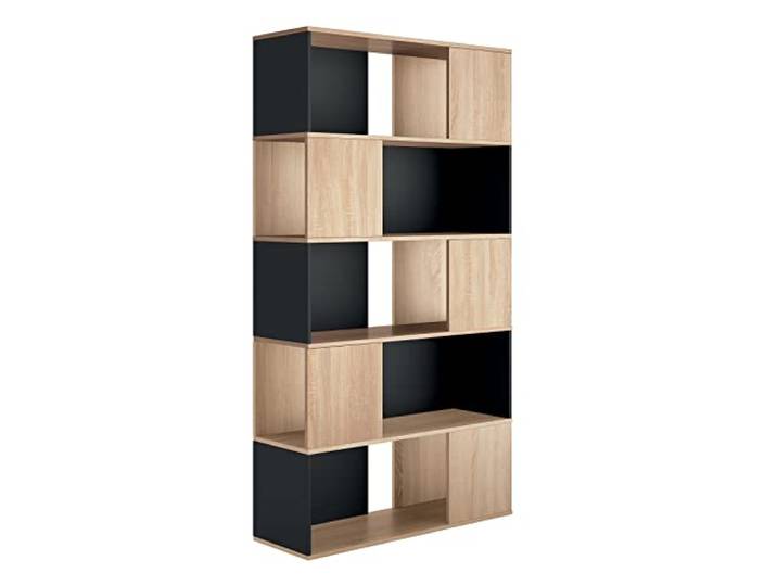 Symbiosis Rossio Bibliotheque Chêne Naturel et Noir 97\,8x33x180 cm