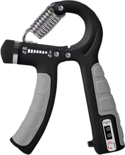 Daily Discovery Adjustable Hand Grip Strengthener With Counter For Wrist Forearm Training grey