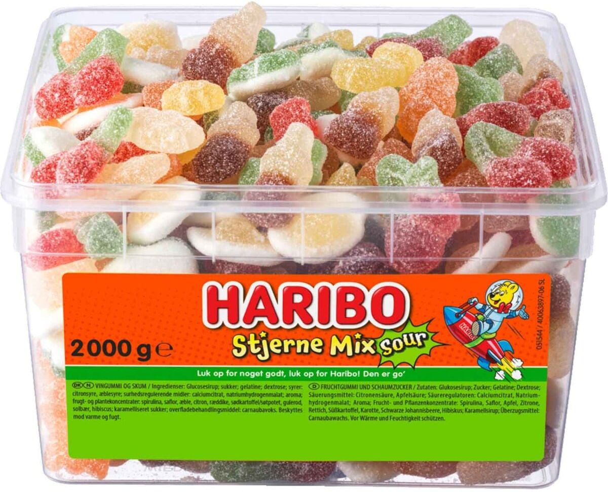 Haribo Stjerne Mix Sour - 2 kg