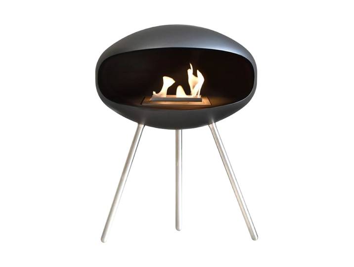 Design Bioethanol Kamin „Cocoon Terra“ - Schwarz Schwarz, Silber Cocoon Fires