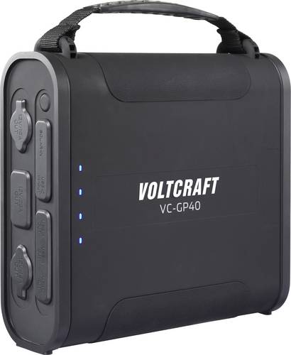 VOLTCRAFT VC-GP40 Powerbank 36000 mAh USB PD 3.0 LiFePO 4 Schwarz LED Taschenlampe, Statusanzeige