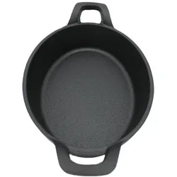 CHEFGASTRO BBQ Pfanne | Oval | mit 2 Griffen | 22x15cm | Gusseiserne