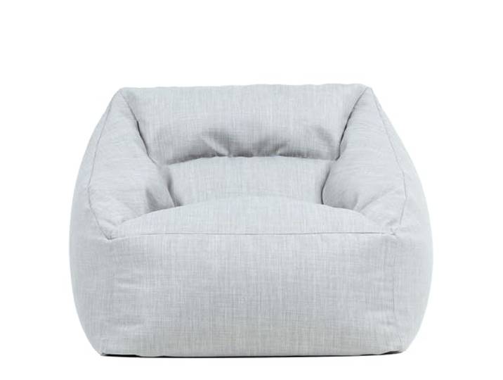 Icon Natalia Outdoor Sitzsack Sessel für Erwachsene mit Füllung, Grau In Deutschland Hergestellt, Sitzsack Erwachsene, Stoff für Drinnen und Draußen, Riesen Sitzsack für Garten und Terrasse