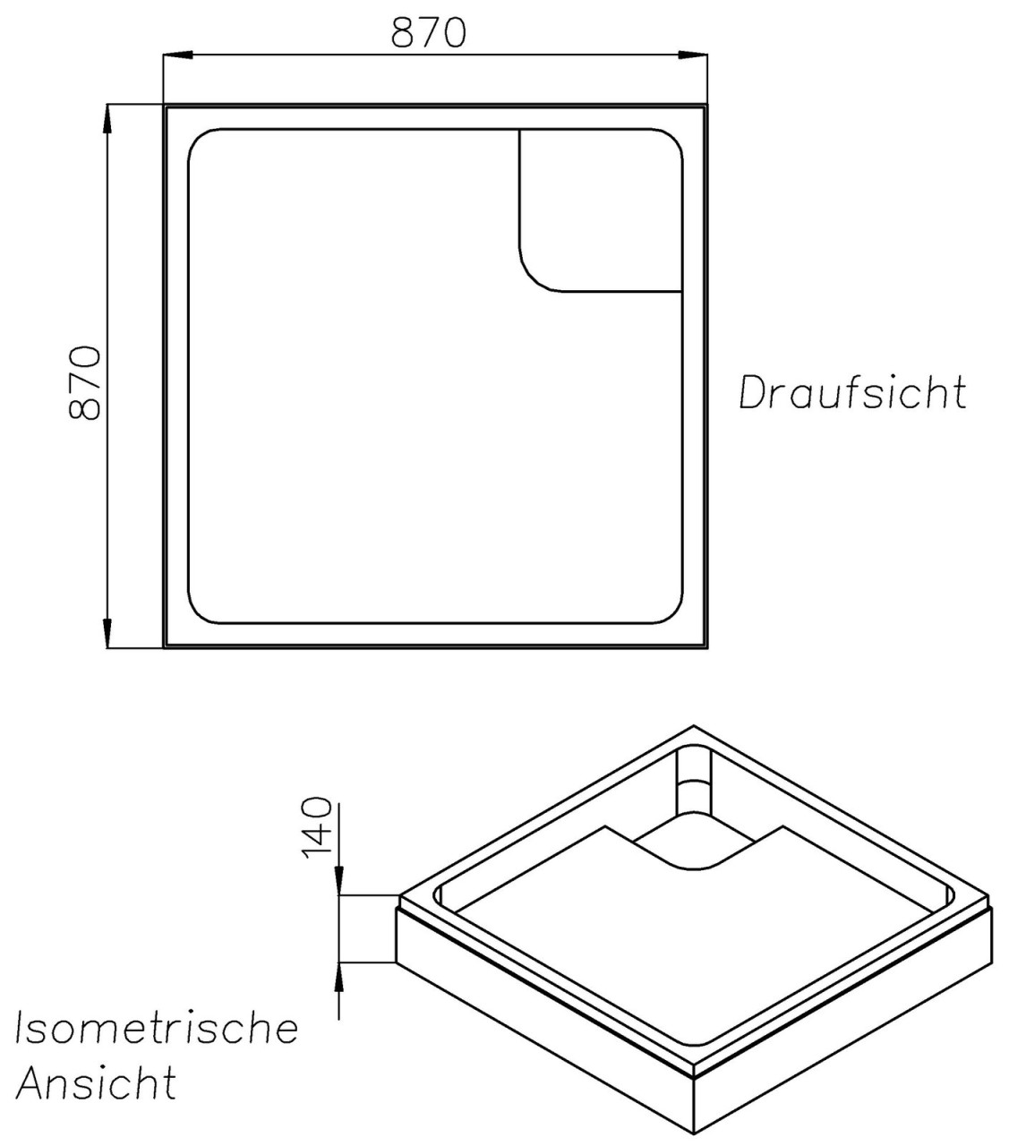 Neuesbad Wannenträger für Artweger Sabine 90x90x2,5 SD94128