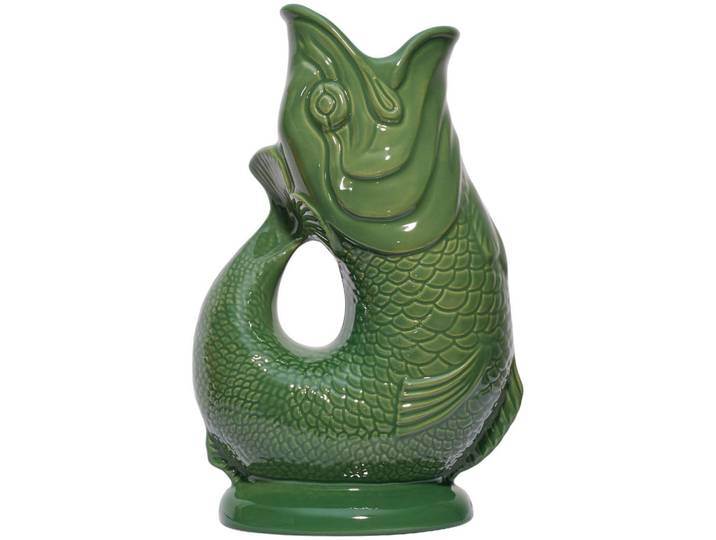 Gluckigluck Karaffe mit „Gluck-Gluck“-Geräusch 27,5/17/9,5 cm, Grün, Keramik, Tiere, 1.2 L, Organisch, handgemacht, Geschirr, Kannen & Karaffen, Wasserkaraffen & Krüge
