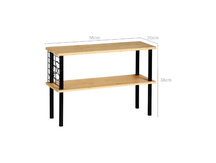 Küchenregal KESPER mit 2 Ebenen, FSC , braun (braun, schwarz), B:55cm H:38cm T:20cm, Holzwerkstoff, Regale, Küchenregal