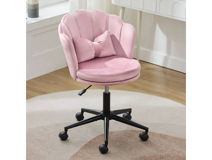 Design moderne : chaise d'habillage chaise de bureau dossier en forme de pétale coussin lombaire en forme de papillon réglable e