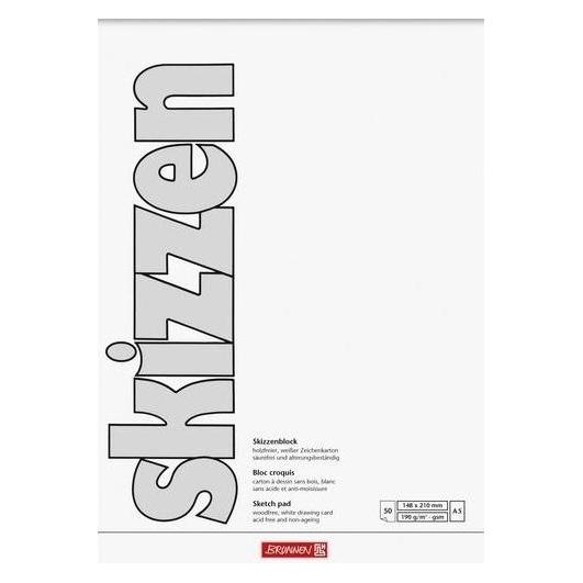 Brunnen Skizzenblock A5 Weiss (A5, Blanko, Kein Einband) (1047555)