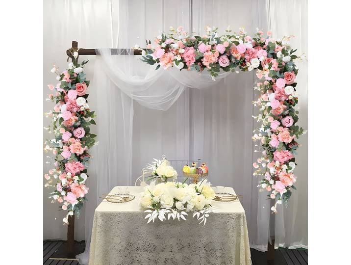 Nucleofor Wedding Fake Flower Decoration, InjRose Peony Flower, Backdrop Wall, mesurent ement Arch, DIY Supply, 100cm