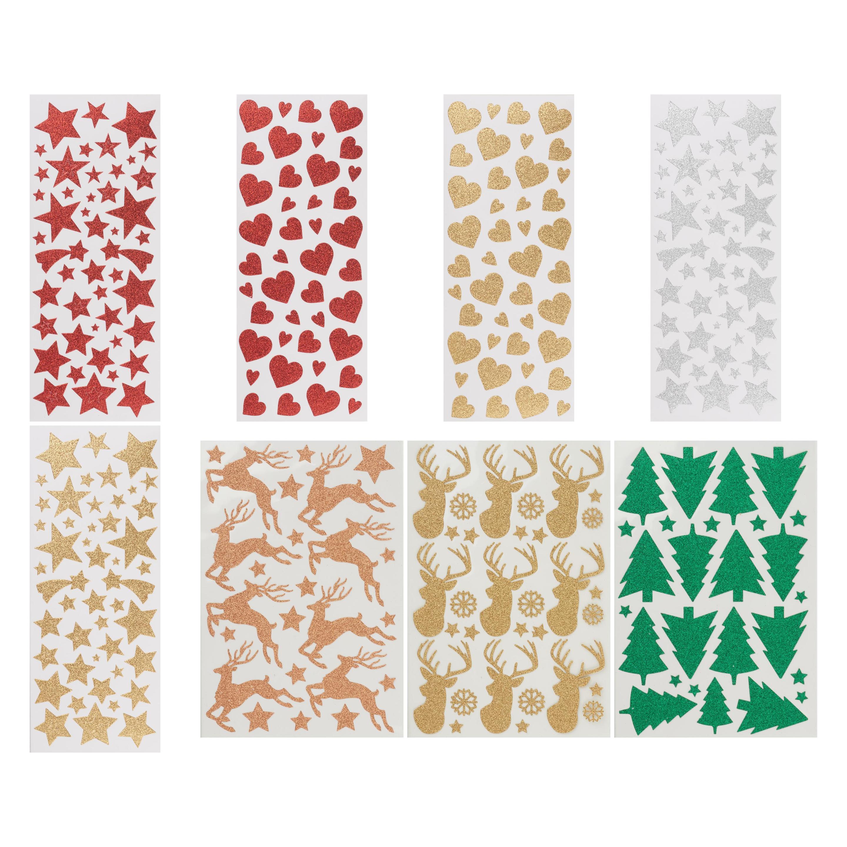 Creativ Company Glitzer-Sticker "Weihnachten", 8 Blatt (8 Sticker) (5712854167864)