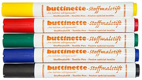 buttinette Stoffmalstifte, 5 Stifte