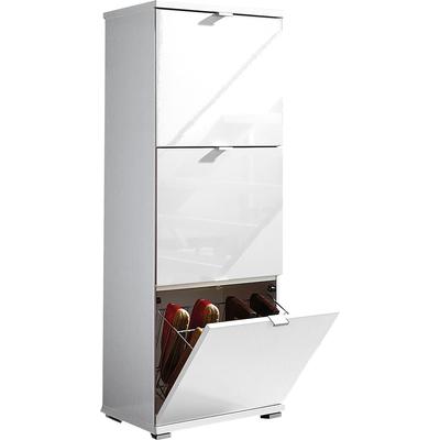 Schuhschrank GERMANIA "COLORADO", weiß, B:53cm H:132cm T:30cm, Schränke, Schuhschrank