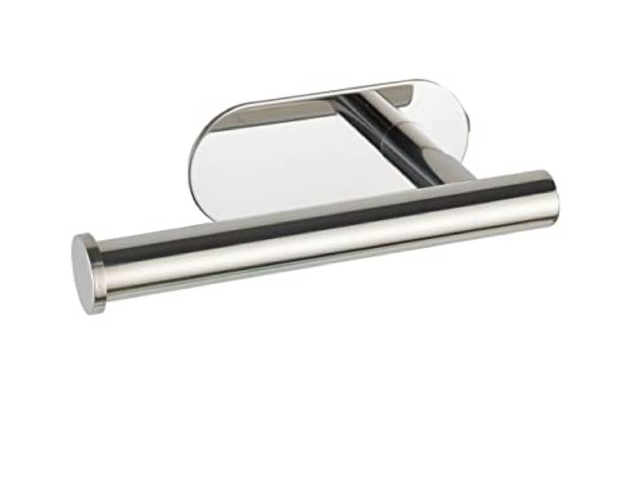 WENKO Turbo-Loc Toilettenpapierhalter Orea Shine, Befestigen ohne bohren, Papierrollenhalter für griffbereite Aufbewahrung des WC-Papiers, rostfreie Qualität aus Edelstahl glänzend, 16 x 4,5 x 7 cm