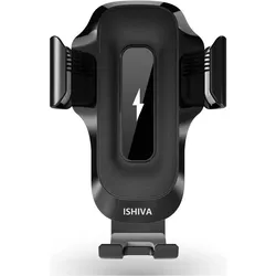 Ishiva UFUZON 3in1 Kabelloser Telefonhalter mit Autoladegerät, Smartphone Halterung