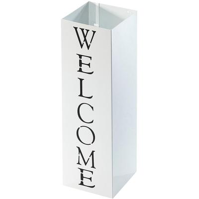 Schirmständer LOCKER, weiß, B:15cm H:48cm T:15cm, Metall, Regenschirmständer, Schirmständer
