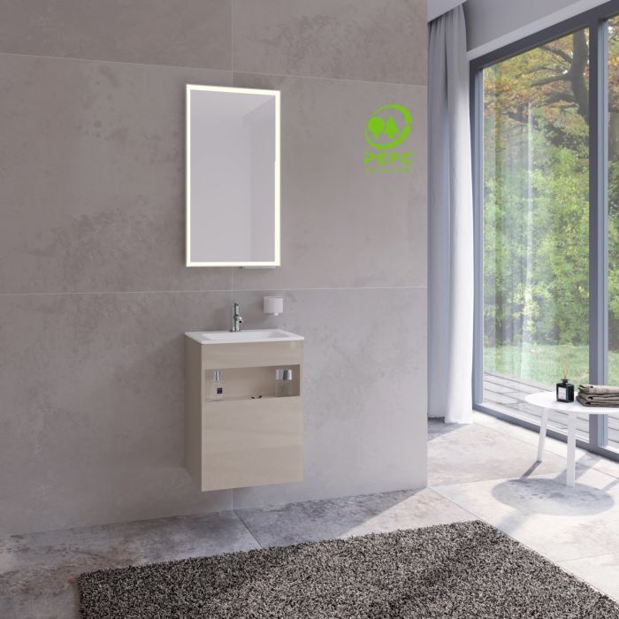 Keuco Stageline Waschtisch-Unterschrank 32822180001 Dekor Cashmere, Glas Cashmere klar, 46x62,5x38cm, ohne Elektrik, links