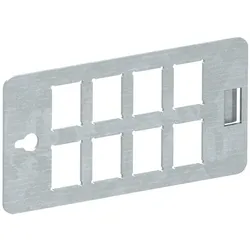 OBO 6108028 Trägerplatte Keystone für 8 Anschlussmodule Typ C Stahl CP45-TP 8C