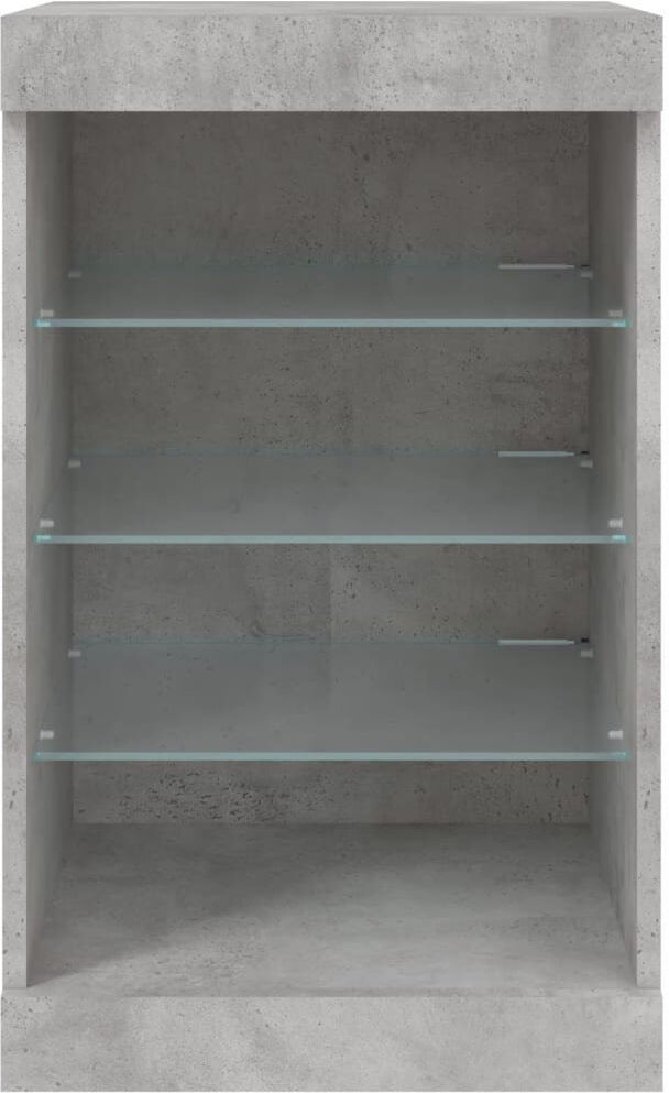 Metro Basima 41 cm W Glass Server Concrete Grey 67cm H X 41cm W X 37cm D