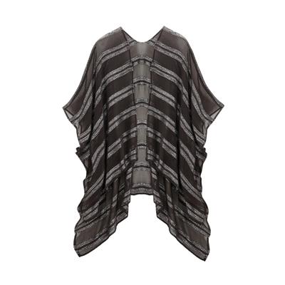 Pareo LASCANA "Modetuch, Strandtuch, Überwurf", Damen, silber (schwarz, silberfarben), Stoff, Viskosemischung, Glitzerstreifen, unifarben mit Farbeinsatz, Modetücher, mit modischen Glitzerdetails