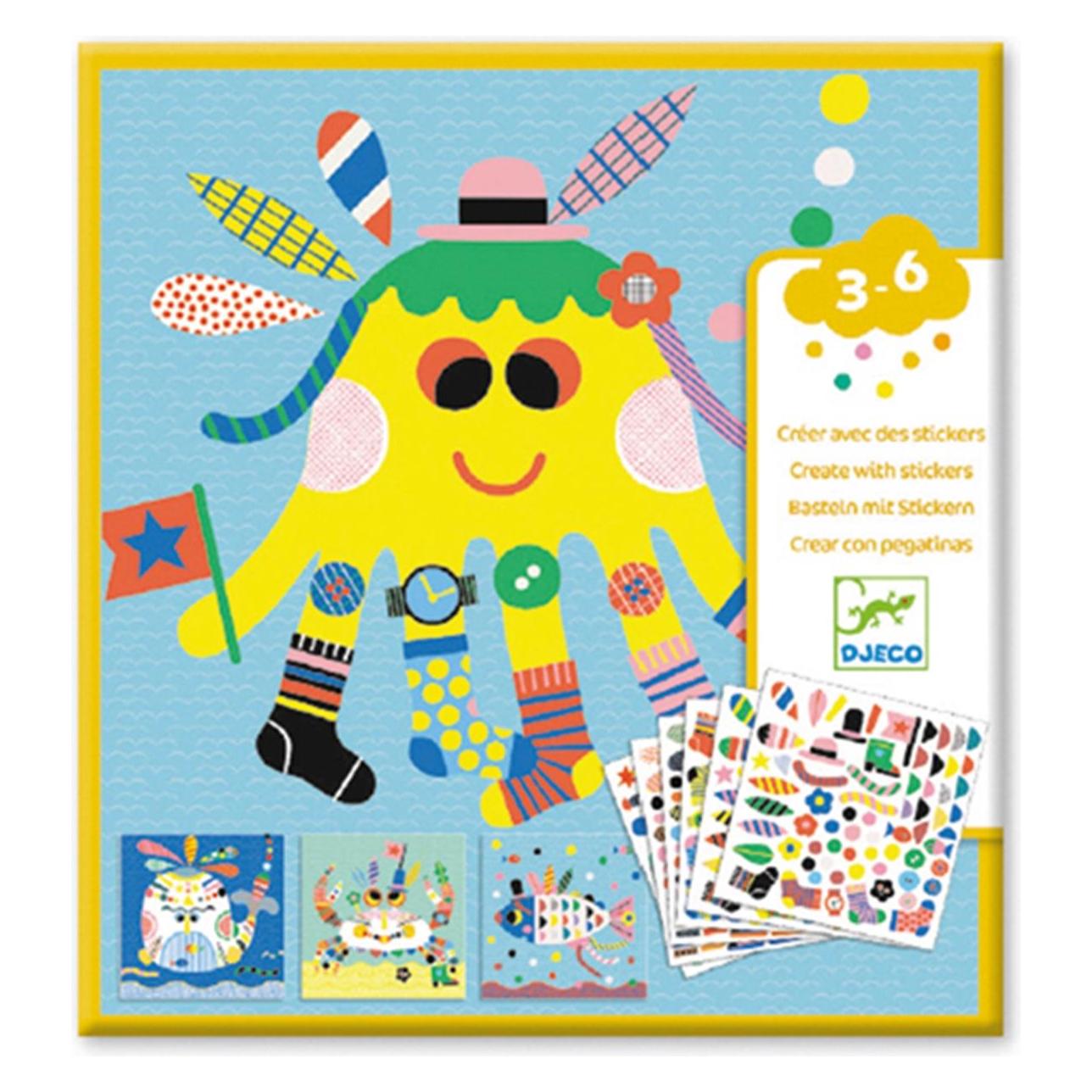 Djeco Sticker und Basteln Meerestiere (160 Sticker) (DJ08931)