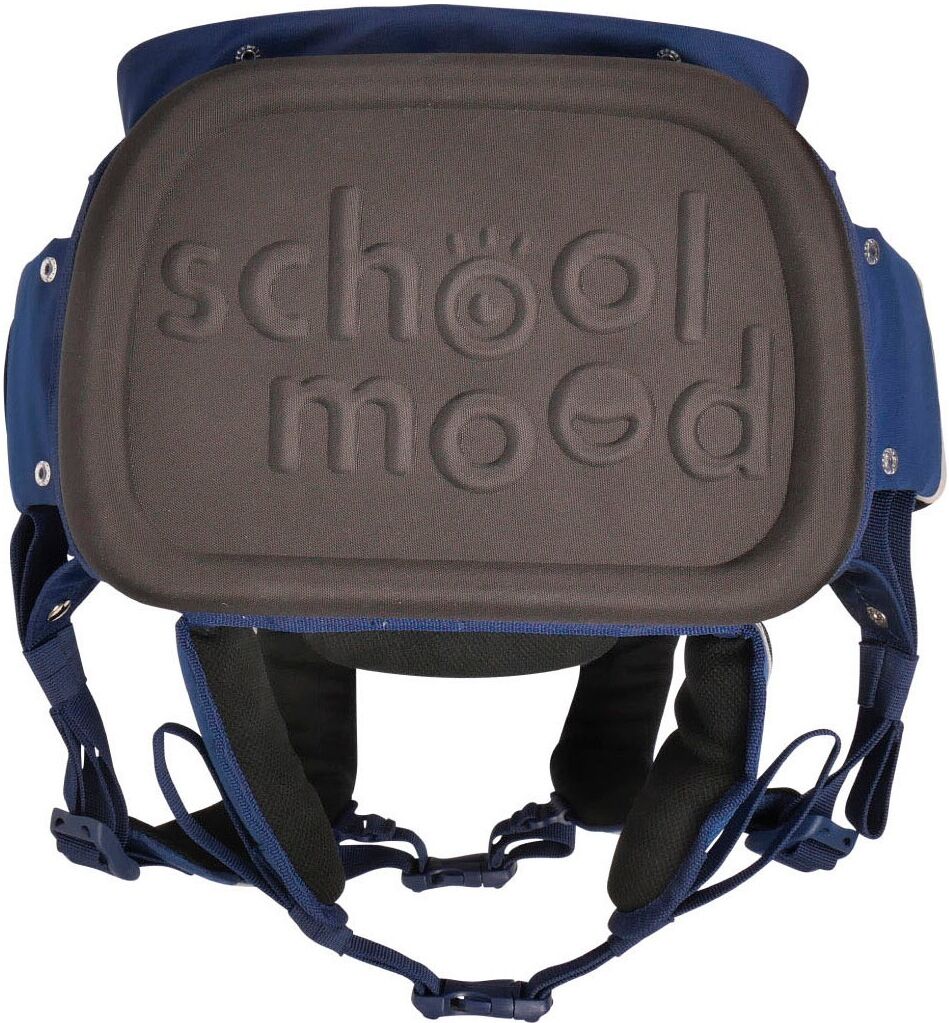 Schulranzen SCHOOL-MOOD "Timeless Pro", Kinder, Gr. B/H/T: 36cm x 42cm x 21cm, blau (moritz (space)), Polyester, Rucksäcke Schulranzen, mit LED-Patchy moritz (space) B/H/T: 36cm x 42cm x 21cm