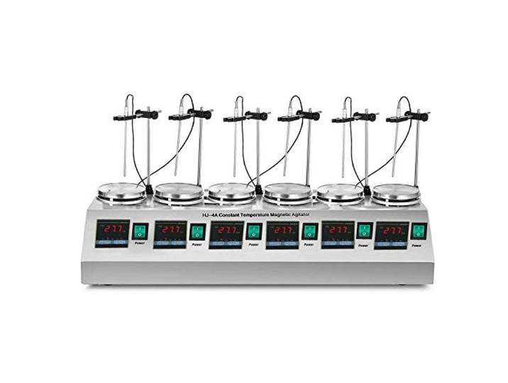 Magnetrührer Mit Heizplatte Labor Magnetrührer Heizplatte 0~2400 RPM Magnetmischer Mixer Heizung Kontrolle Digitalanzeige Rührart (6 Platte)