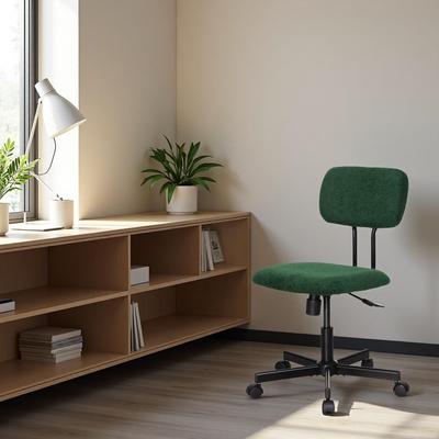 JJS Ergonomic Low Back Velvet Office Chair with Armrests Adjustable Swivel Computer Desk Chair for Small Spaces, Home & Workspace