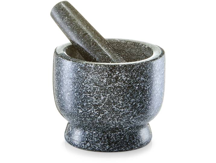 Mörser ZELLER PRESENT, grau (anthrazit), H:10cm Ø:12cm, Granit, Mörser, Mörser, Granit