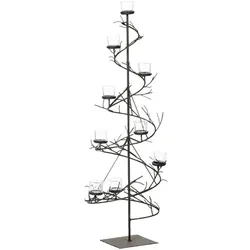 Eisenbaum St.Paul - Moderner Weihnachtsbaum mit 12 Kerzengläser - 135 cm