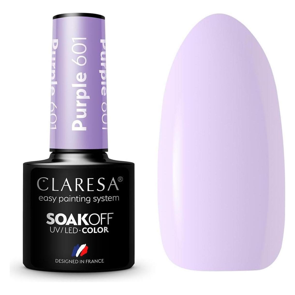 Claresa Soak Off UV/LED Purple hybrid polish 601 5g (Purple) (5902846078821)