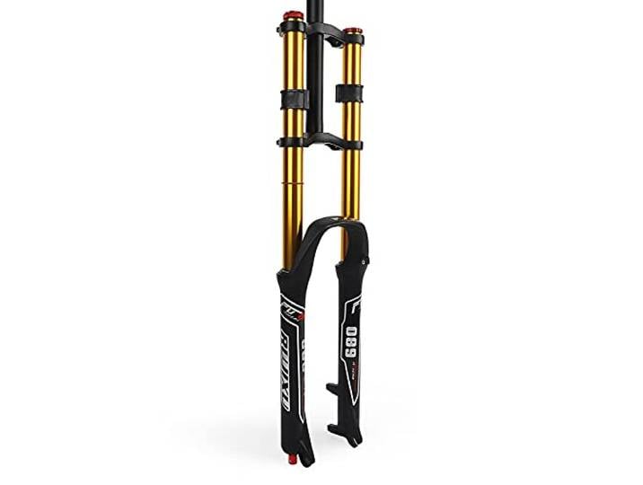 RUJIXU Mountainbike Vordergabel 26 27.5 29 Zoll Fahrrad Federgabel Doppelschulter MTB Downhill-Gabel Luftdruck Gerade Ultraleicht 2400g DH Fahrradstoßdämpfer Zugstufeneinstellung