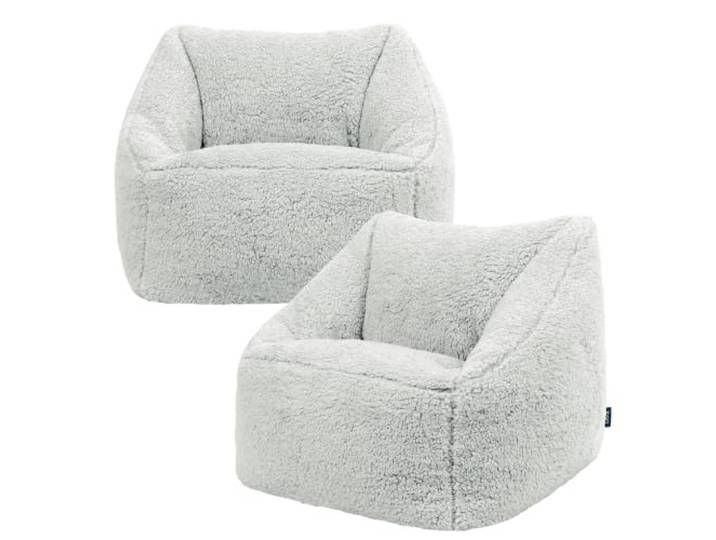 Icon Natalia Sitzsack Kinder Sessel mit Füllung, 2er Pack, Grau