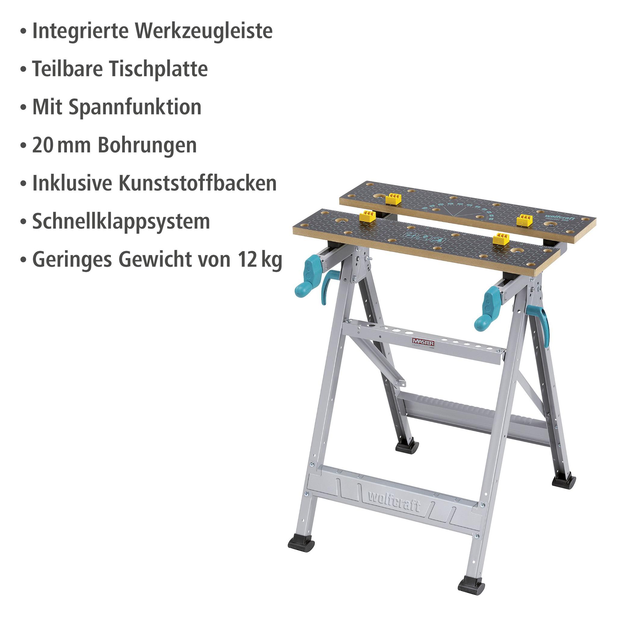 wolfcraft 1 MASTER 200 - Spann- und Arbeitstisch (45 cm, 64.50 cm) (109245)