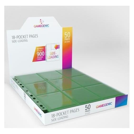 Gamegenic GGS30006 - Seiteneinschub mit 18 Taschen, 50 stk. Packung, grün (GGS30006ML)
