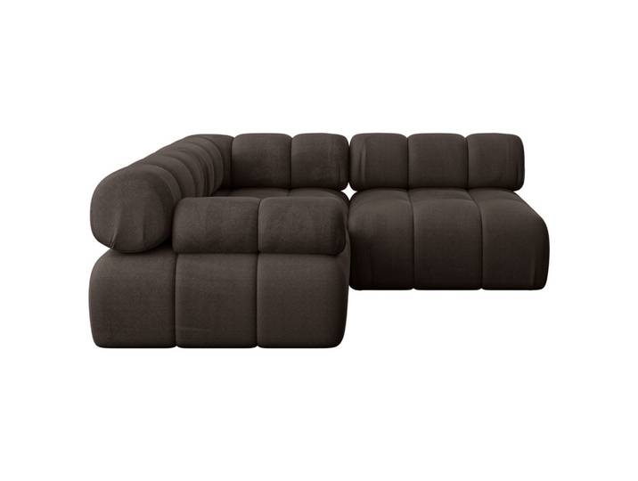 ECKSOFA modulares Sofa Mende-L1 - 190x190x70 cm Braun Velours
