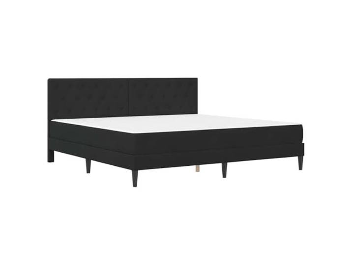 KTHLBRH Bett mit Matratze Schwarz 180 x 200 cm Samt Lattenrost, Taschenfedern, gepolstertes Kopfteil, einfache Montage