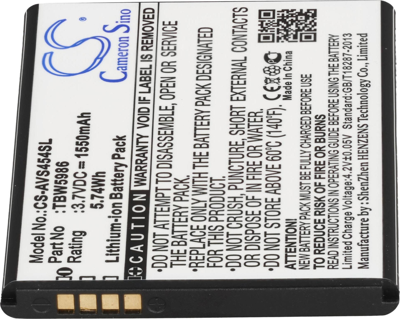 AccuCell Accu voor Archos 45 Helium en 45G Helium 4G, type AC300CA, met 4 contactpunten