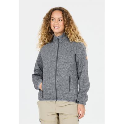 Fleecejacke WHISTLER "SAMANI", Damen, Gr. 36, grau (dunkelblau, meliert), 100% Polyester, meliert, normal, hoch geschlossener Ausschnitt, Jacken Fleecejacke, aus schnell trocknendem Funktionsmaterial