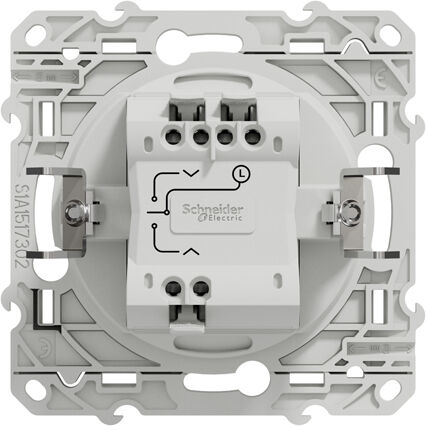 Interrupteur ODACE blanc à 3 boutons montée/descente/stop pour volet SCHNEIDER ELECTRIC S520208 Blanc
