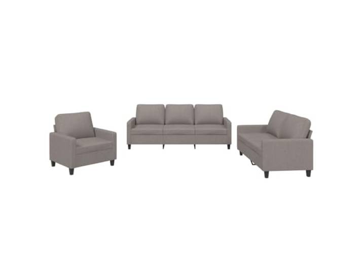 Todiikf 3-TLG. Sofagarnitur mit Kissen Taupe Stoff Couch Set Bequemes 3-teiliges Polstermöbel Set aus atmungsaktivem Stoff und Metallgestell für Ihr Wohnzimmer.
