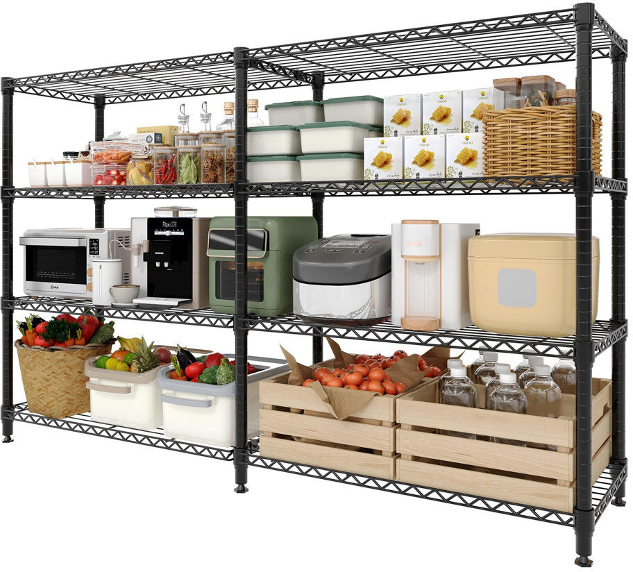 Rio 35 cm W Steel Storage Rack Matte Black 151.1cm H x 35cm W x 150cm D