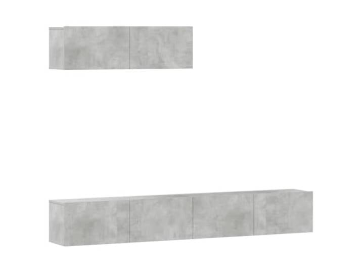 LMTYOENFG 3er Set TV Lowboard Hängeschrank Betongrau Holzwerkstoff Platzsparende Wandmontage für Wohnzimmer und Schlafzimmer mit reichlich Stauraum für Medien und Zubehör.