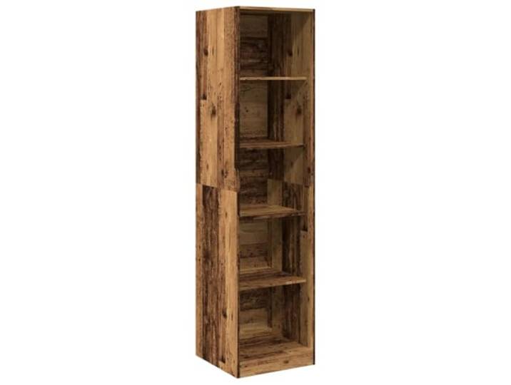 HBBMGYD Kleiderschrank, altes Holz, 50 x 50 x 200 cm, aus technischem Holz 5 Fächer, Aufbewahrung von Kleidung, Hüten, Handschuhen, Wandbefestigung im Lieferumfang enthalten