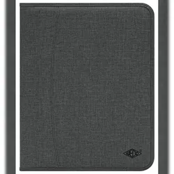 WEDO 58351412 Schreibmappe College A4, Reißverschluss, viele Fächer & Schlaufen Linkshänderfreundlicher Einschub, Polyester, Grau