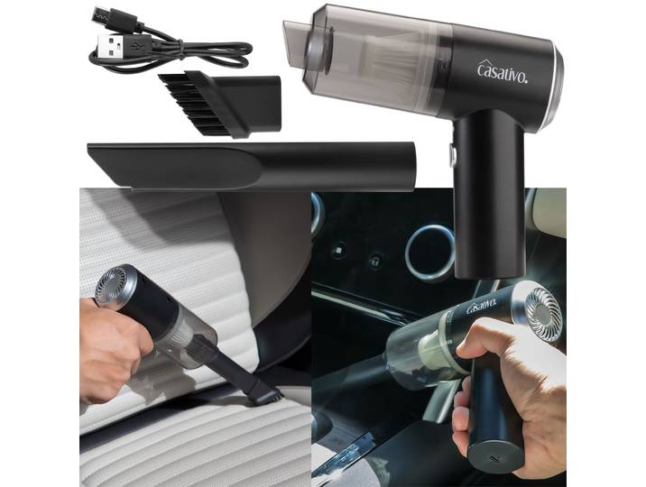 Kompakter Akku-Handstaubsauger mit LED-Leuchte, HEPA-Filter, 3 kPa