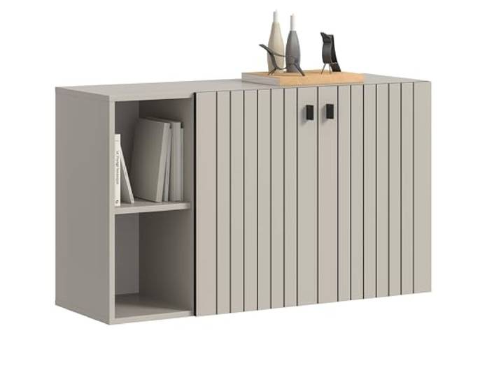 xonox.home – Schuhschrank Station 106x63x37 cm in Kaschmir Nachbildung – Kompakte Schuhkommode mit viel Ablagefläche für Schuhe – praktisch & funktional