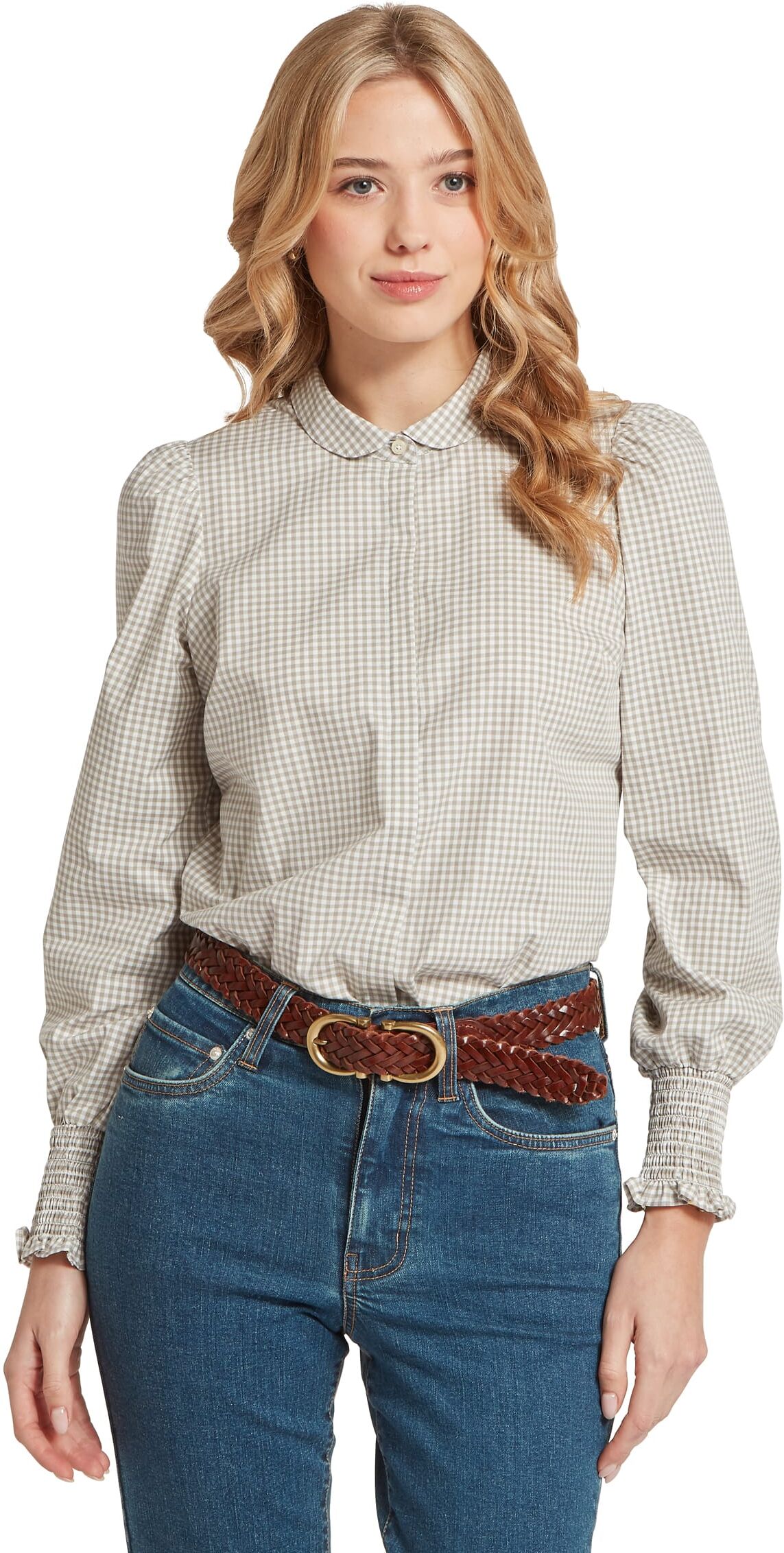 Schöffel Country Flora Gingham Shirt - Green - Size UK20 - Women