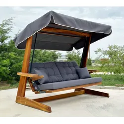 Westmann Holz Hollywoodschaukel Sia 2400 | Anthrazit | 120x236x190 cm - Anthrazit